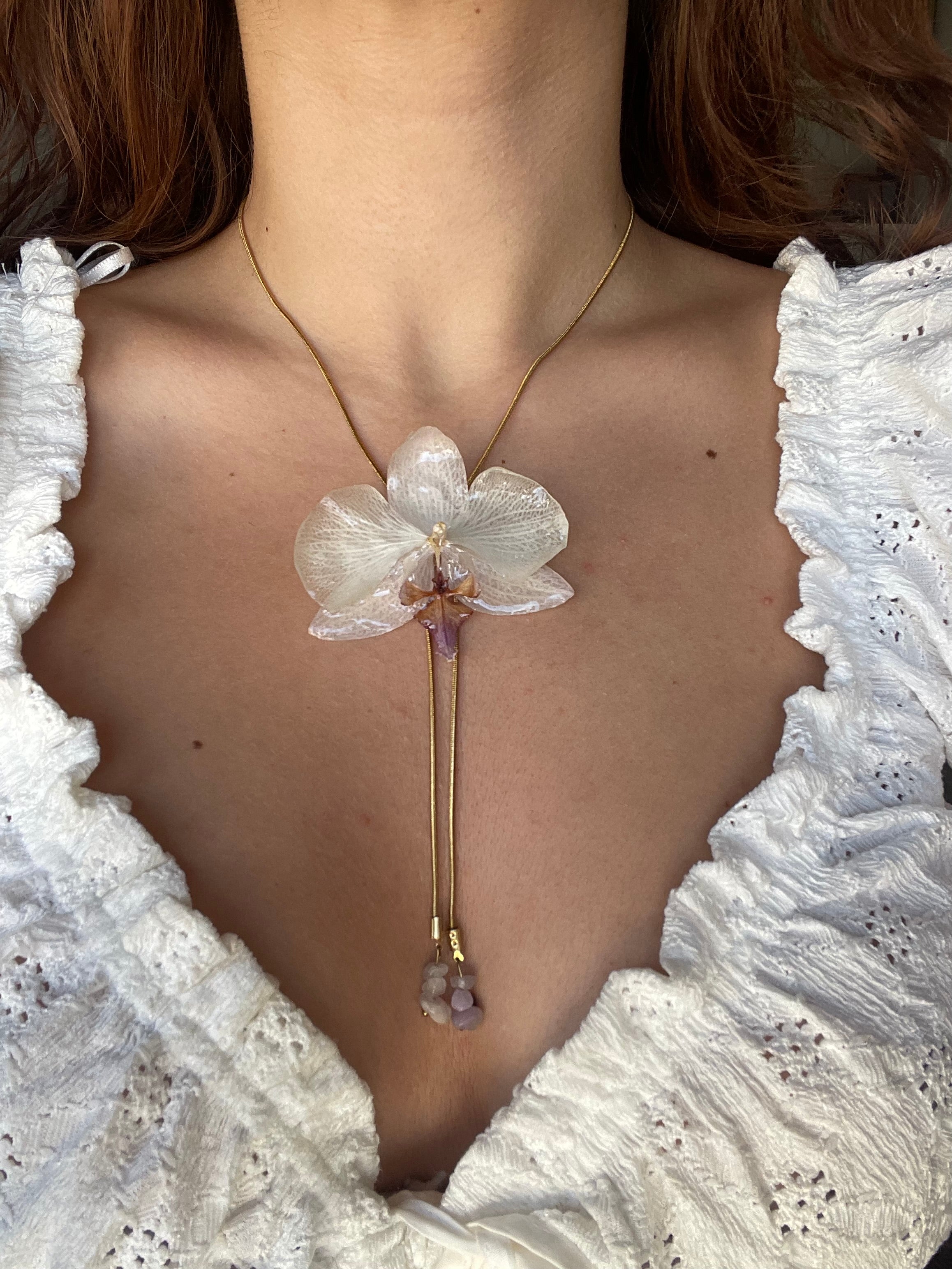 Orchid Veil Necklace | Handmade Fine Jewelry - CocoSorella
