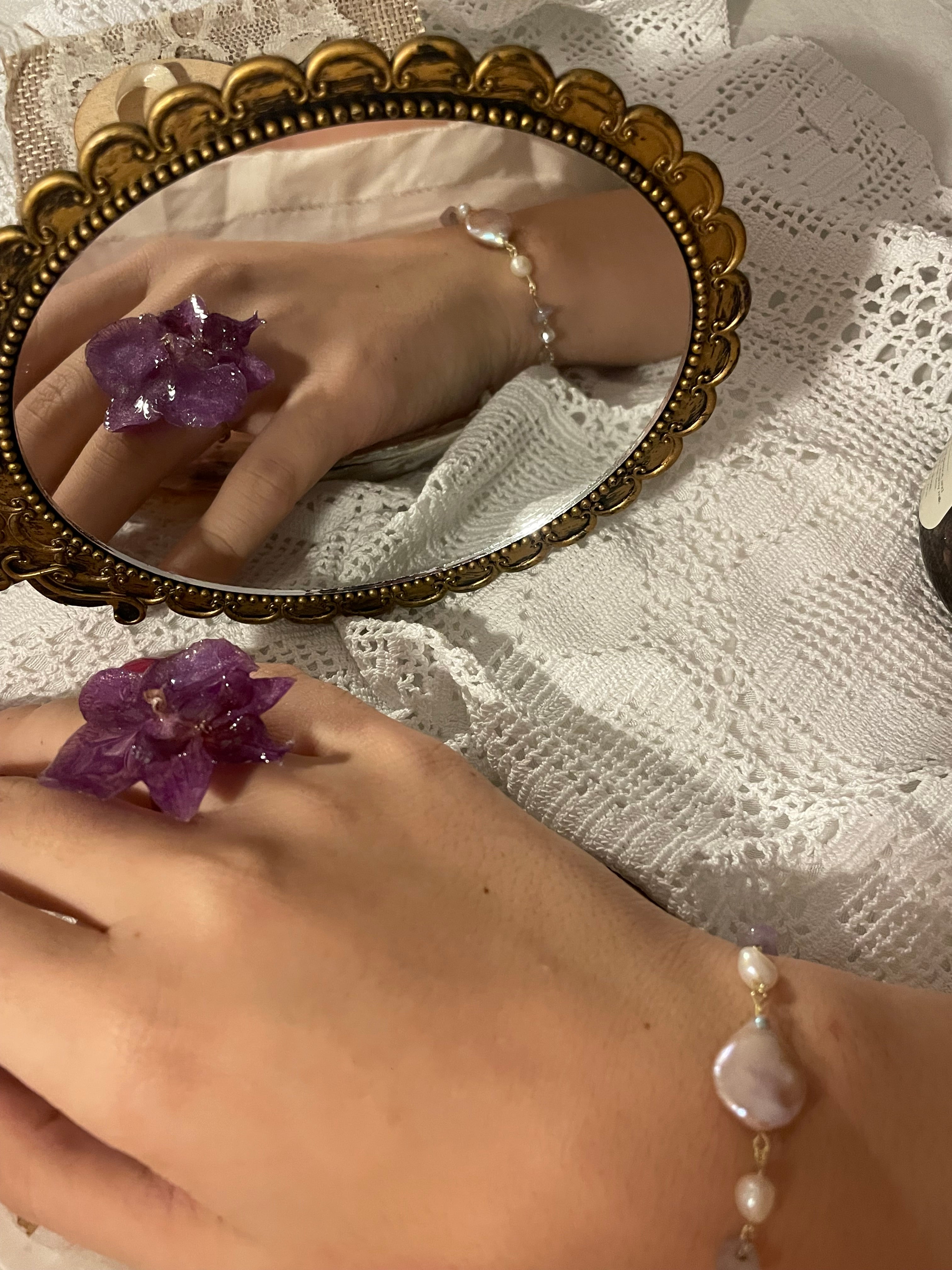 Orchid Solitaire Ring