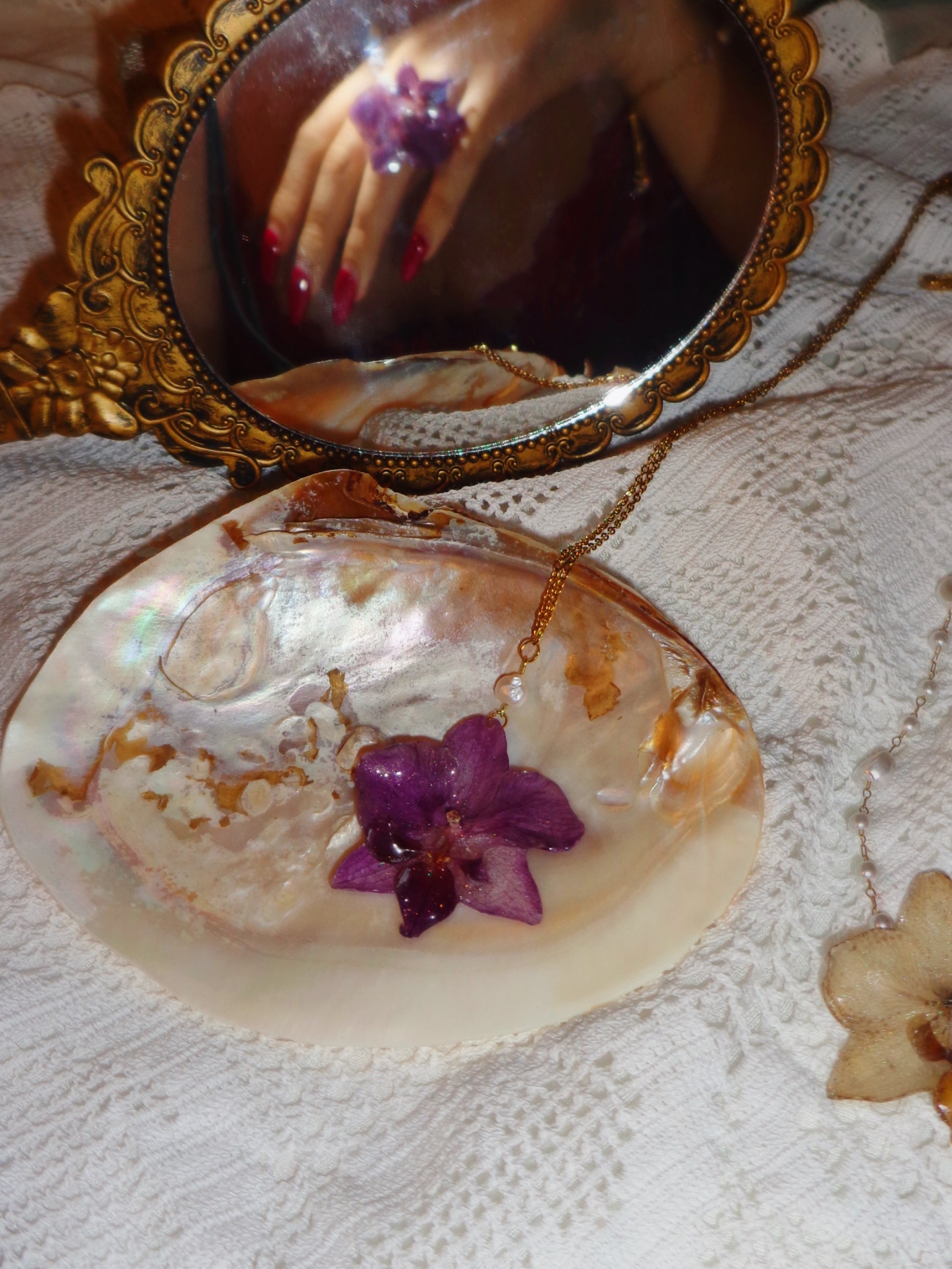Orchid Solitaire Necklace and Ring Bundle - CocoSorella