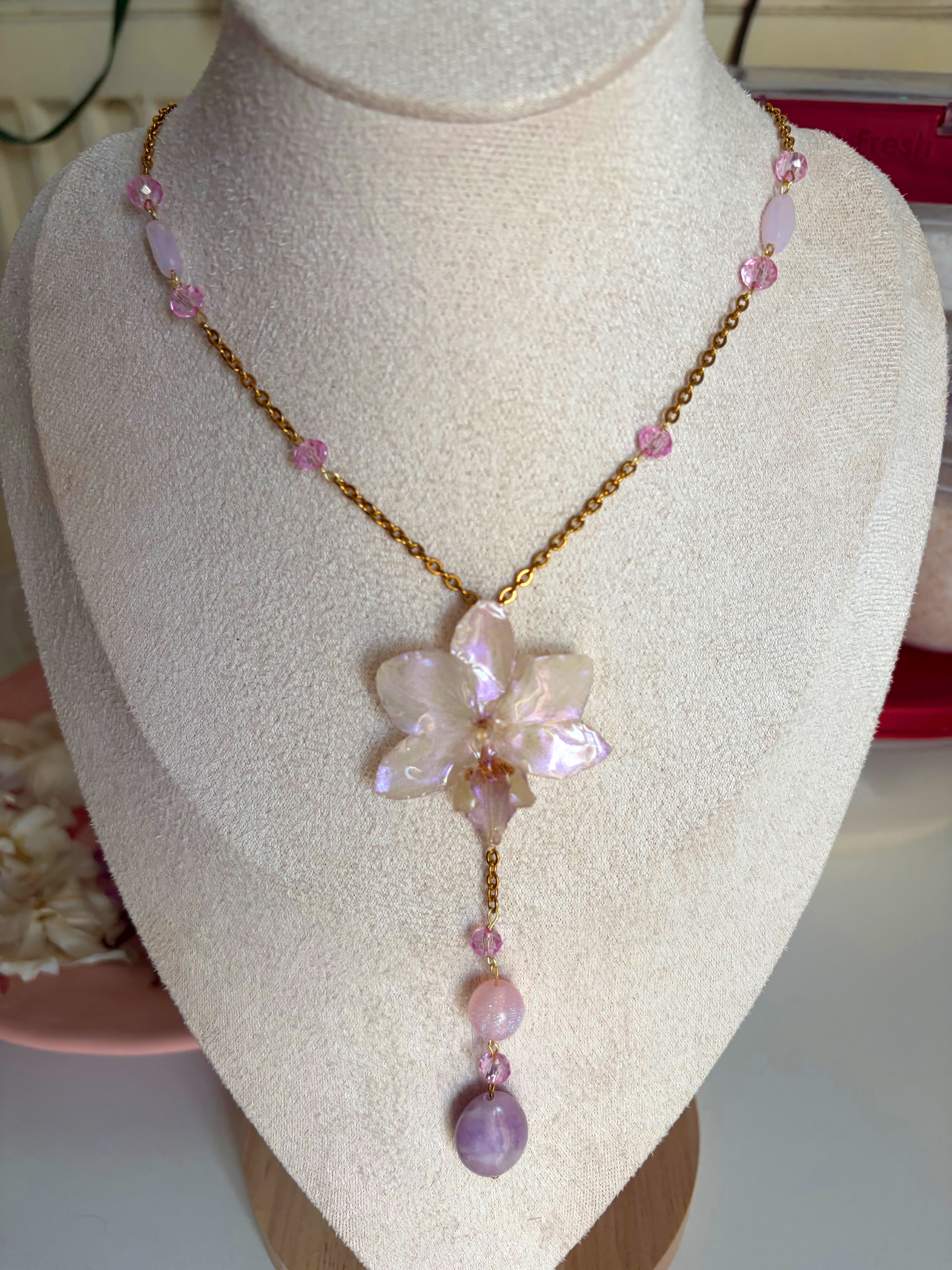 Lilac Orchid Necklace