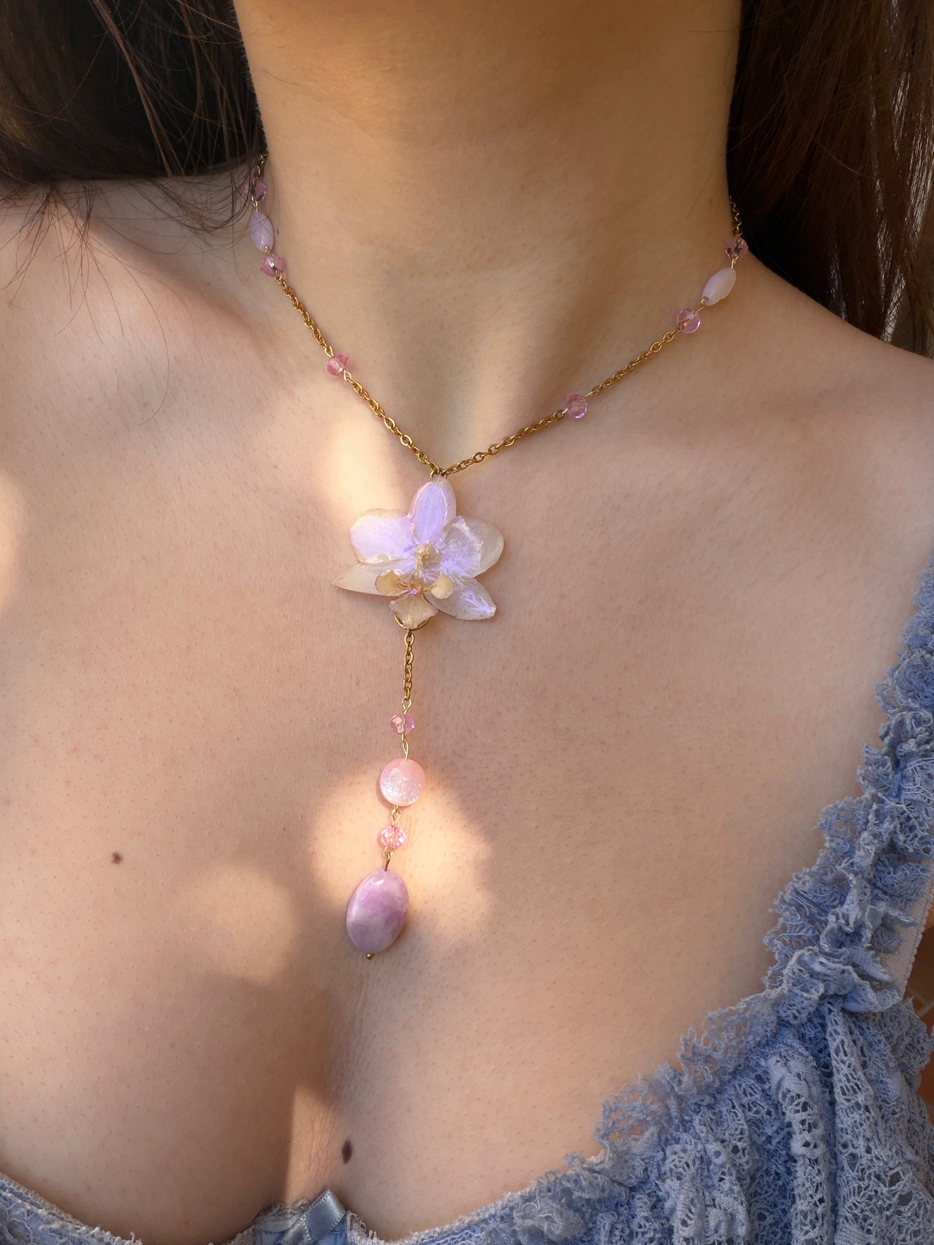 Lilac Orchid Necklace