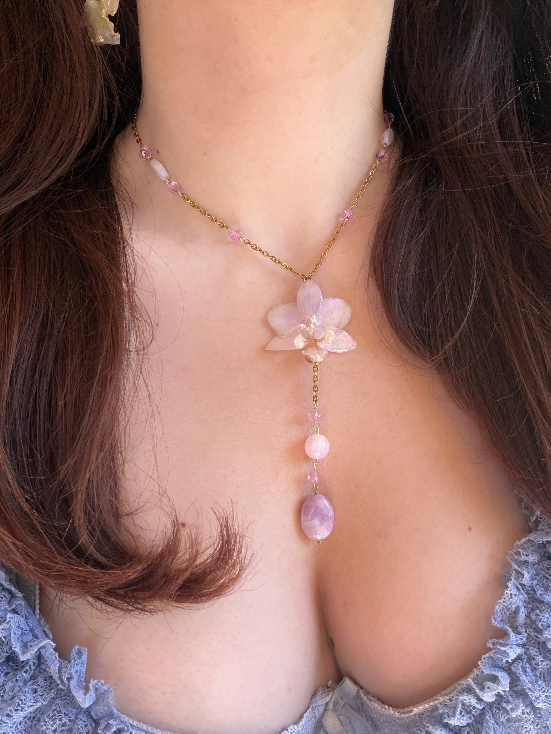 Lilac Orchid Necklace